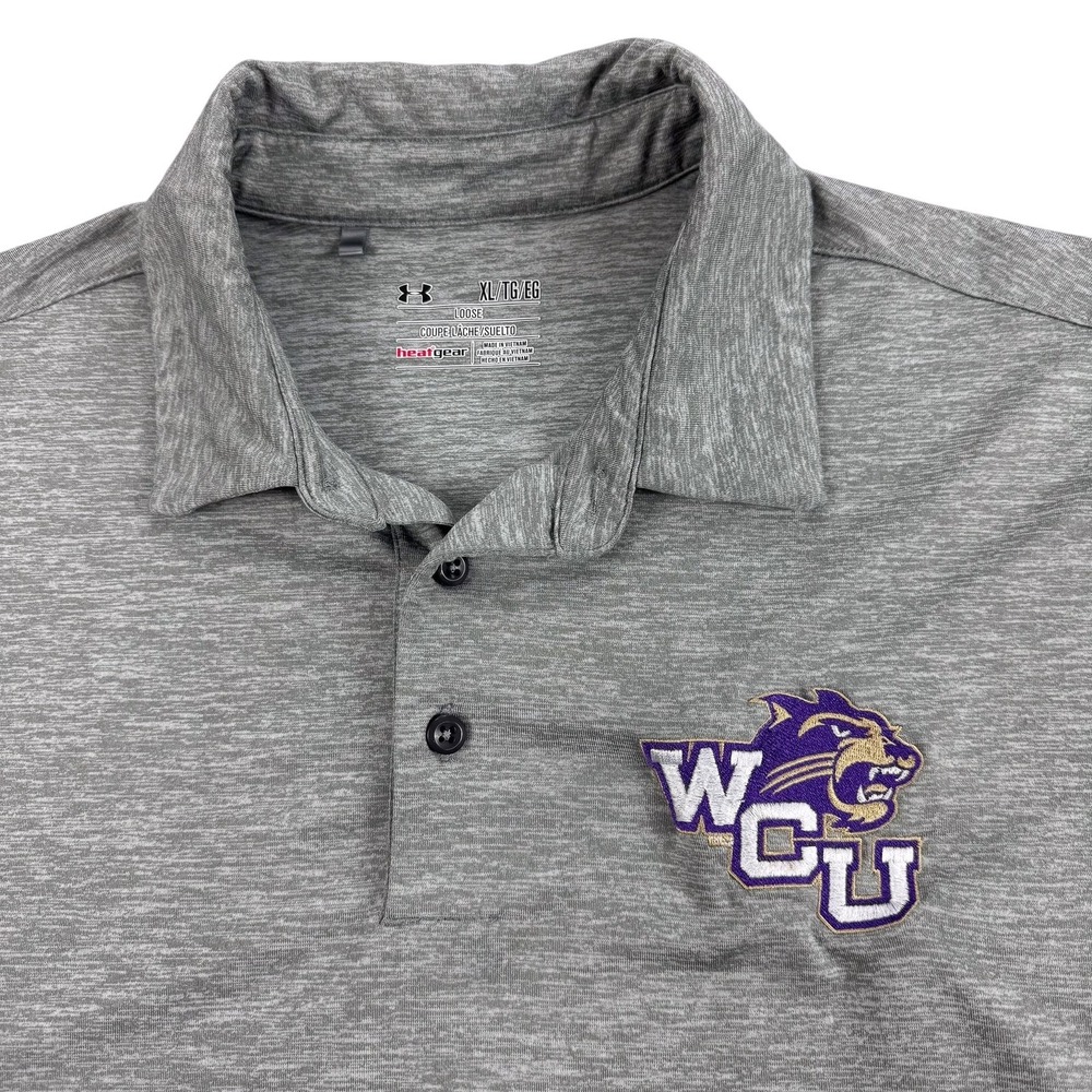 Western Carolina Catamounts Polo Shirt Mens XL Gray NCAA Under Armour HeatGear